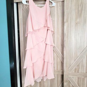 blush colored tiered dress - size 14